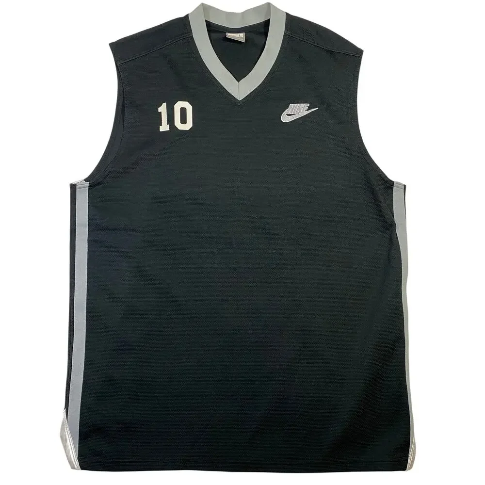 Vintage Black Nike Team Sports Basketball Jersey Embroidered #10 Large